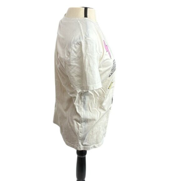 AC/DC Graphic Band T-Shirt Womens Size S White Lightning Bolt Print Perryscope - Picture 4 of 6